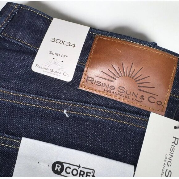 Rising Sun & Co Mens Repreve Slim Fit RCore Jeans Size 30x34 Blue Denim NEW - Picture 3 of 8